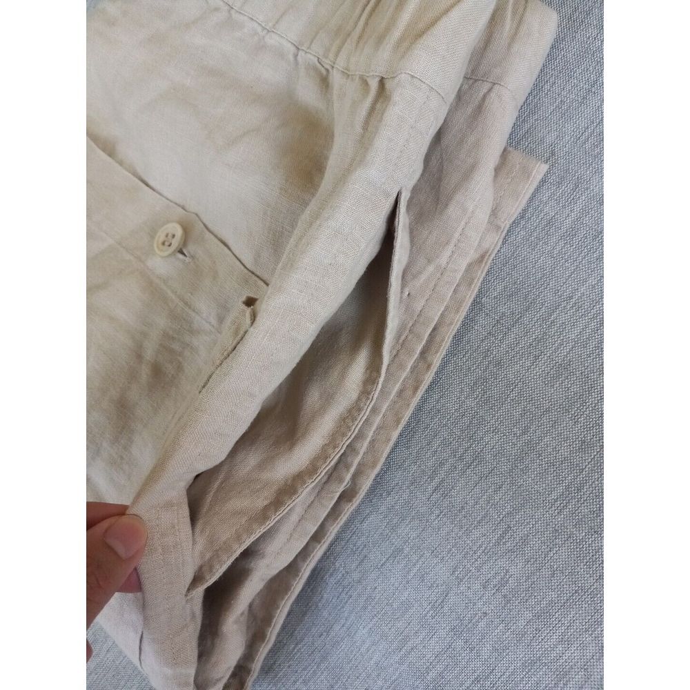 Elements By Arnold Zimberg Men Small Pure Linen Drawstrings Stretch Waist Short - Picture 9 of 10